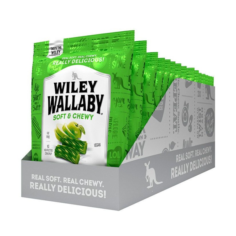 Soft & Chewy Candy * | Wiley Wallaby Green Apple Licorice Candy Packs 16 Pc.