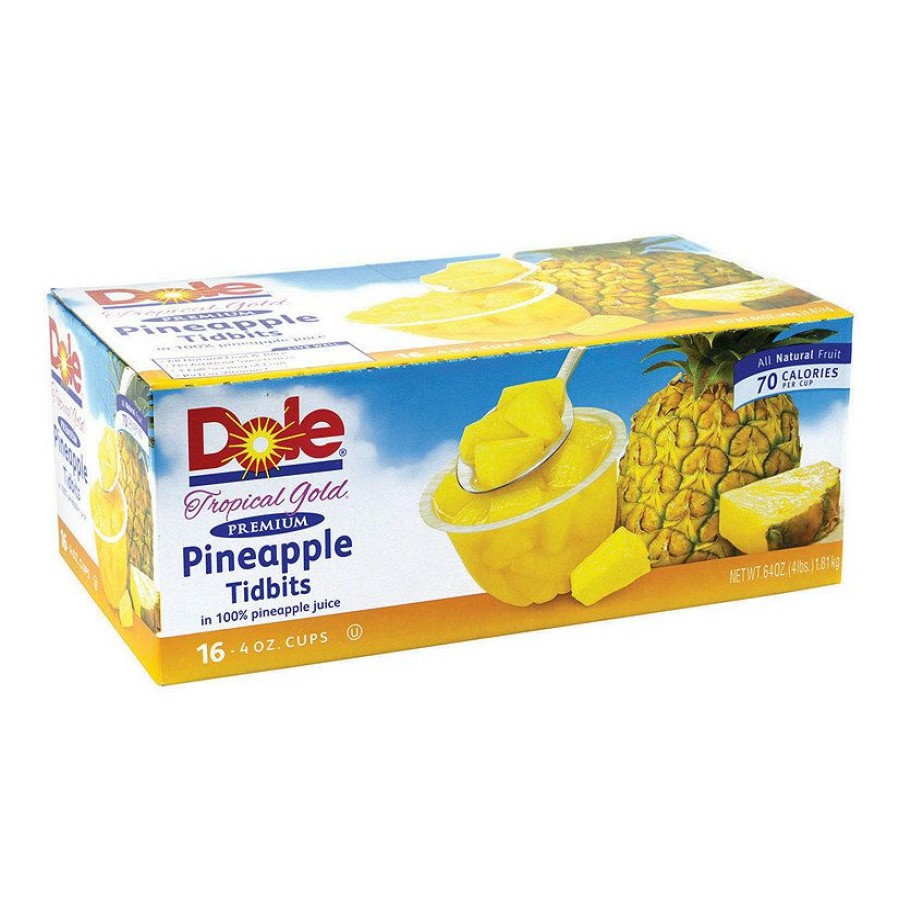 Snacks * | Dole Pineapple Tidbit Bowls 16 Count