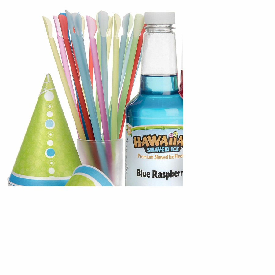 Snacks * | Hawaiian Shaved Ice Syrup 3 Pack With Accessories, Cherry, Grape, Blue Raspberry, 25 Spoonstraws, 25 Paper Cups, 3 Bottle Pourers