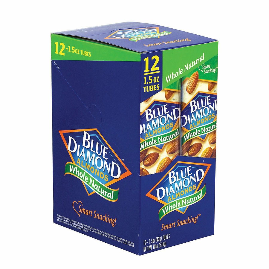 Snacks * | Blue Diamond Almonds Whole Natural, 1.5 Oz, 12 Count