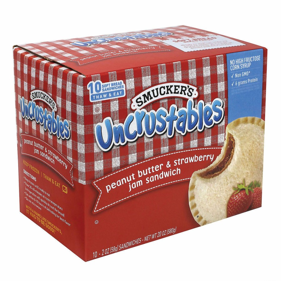 Snacks * | Smucker'S Uncrustables Peanut Butter & Strawberry, 2 Oz 10 Count, 2 Pack