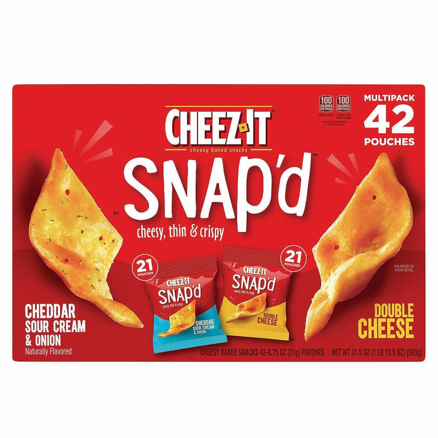 Snacks * | Cheez-It Snap'D Cheesy Baked Snack Variety Pack, 0.75 Oz, 42 Count